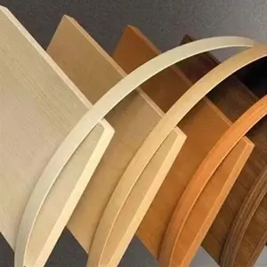 Cinta de bandas de borde de PVC de Color de grano de madera Popular tiras de borde de mesa de escritorio laminado de plástico