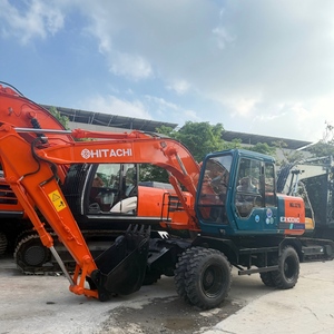 Excavadora Usada Hitachi EX100WD con Ruedas de Goma, 10 Toneladas, Cucharón de Excavación, Neumáticos Usados, en Venta a Precio Económico - Product Image 3