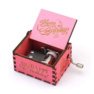 10 designs de boîtes à musique en bois gravées au laser avec manivelle, cadeau d'anniversaire, mélodie Happy Birthday - Product Image 5