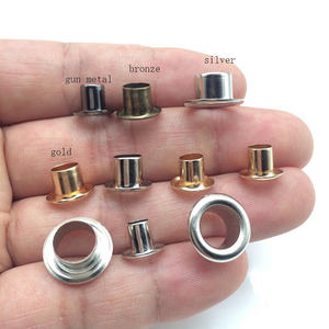 YN 100 takım 4mm/4.5mm/5mm/6mm/8mm/10mm yuvarlak şekil kuşgözü uzun Metal Grommets konfeksiyon halkalar için bel çantası ayakkabı aksesuarları - Product Image 3