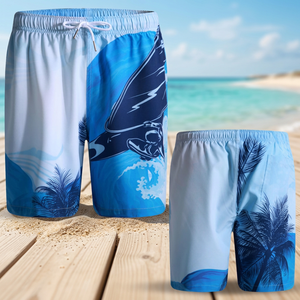 Shorts de bain pour hommes à séchage rapide, taille élastique, imprimés - Product Image 4