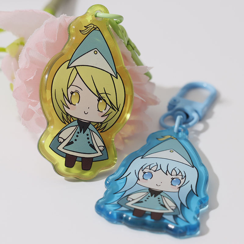 Custom Printed Acrylic Keychain Double Sided Anime Character Design ...