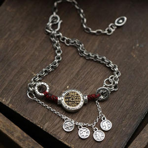 Nouvelle chaîne de cheville rétro de style ethnique chinois, marque Mountain <span class=keywords><strong>Ghost</strong></span>, Ping an Xi <span class=keywords><strong>Le</strong></span>, style hip-hop pour femmes, bijoux - Product Image 5