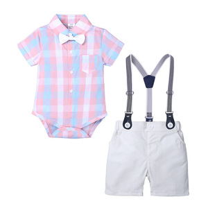 Conjuntos de Ropa de Moda para Niños, Trajes de Romper para Niños con Camiseta a Cuadros Colorida de China - Product Image 2