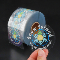 Rollo de Etiquetas Adhesivas Transparentes de Vinilo PVC para Productos, Redondas y Personalizadas, a Prueba de Agua para Envases, Botellas y Frascos