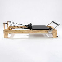 Reformer Pilates Commercial en Chêne, Équipement d'Entraînement Multifonctionnel Réglable pour Studio, Fitness et Yoga