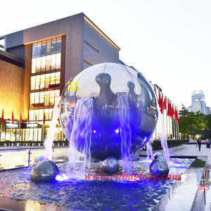 <span class=keywords><strong>Fontaine</strong></span> à eau sphérique en acier inoxydable poli miroir, sur mesure, pour décoration extérieure tendance - Product Image 2