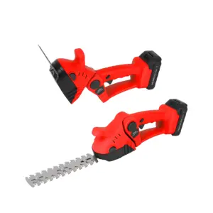 1200 RPM Cordless Grass Shears 2-in-1 Mini Handheld Grass Hedge Trimmer Electric Bush Cutter Adjustable Rotary Angle Trimmer