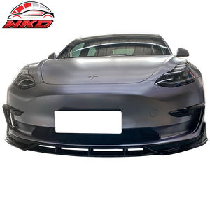 Pour Tesla Model 3 2017-2023 IKON Spoiler de pare-chocs avant, séparateur, 4 pièces, noir brillant, kit carrosserie de haute qualité - Product Image 2