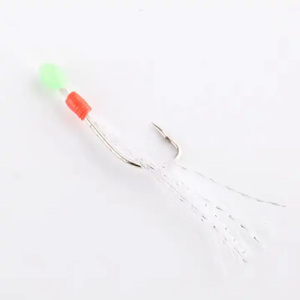 White <span class=keywords><strong>Hage</strong></span> skin sabiki Rig Real Fish Skin String Hooks Sabiki Rig para Sea Luminous Soft Shrimp - Product Image 6