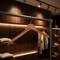 Cintres en bois naturel laqué avec encoches pour cravates et sangles - Organisateur de vêtements simple et haut de gamme pour magasin de vêtements et dressing