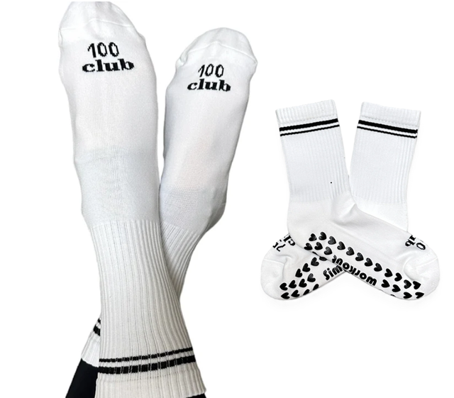 Performance Grip Socks Classic Striped  Crew Grip Socks Warm Fuzzy Grip Socks