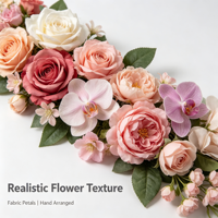 Rangée de roses artificielles en soie toucher réel pour allée de mariage, arche, toile de fond, banquet, scène d'hôtel, événement, fête, accessoire photo et décoration