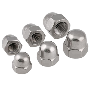 Écrou à tête cylindrique certifié DIN 1587 en acier inoxydable 304, filetage M10, finition couleur naturelle pour l'industrie automobile - Product Image 1