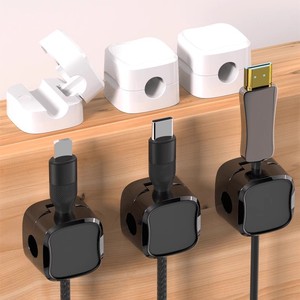 Organizador de cables magnético para almacenamiento y organización de cables de datos de escritorio, enrollador de cables, soporte con clip para cable de carga de teléfono, y - Product Image 1