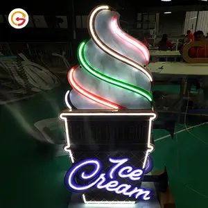 Jagarsign-señal de helados personalizada, caja de luz LED de doble cara para tienda de hamburguesas al aire libre, fabricante