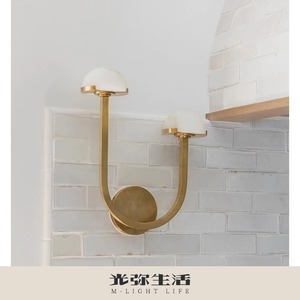 Lámpara de pared Guangmi Led E27, diseño de mármol y latón para dormitorio, sala de estar, pasillo - Product Image 1
