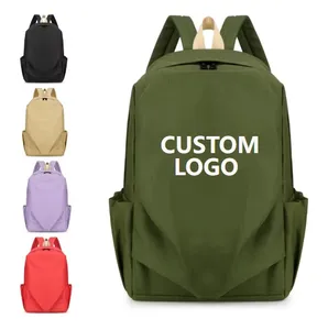 Fashion large capacity business backpack waterproof canvas many colors muti functional lightweight custom logo student backpack