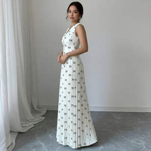 Conjunto de Traje de Dos Piezas Ligero Personalizado para Mujer, Pantalón con Estampado de Lazo Negro, Traje para Dama - Product Image 2