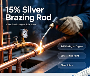 Barre de brasage en alliage de cuivre, phosphore et argent à 15 %, BCuP-5 AWS A5.8, haute résistance, diamètre 1,0/1,5/2,0/2,5/3,0/4,0 mm pour les conduites CVC - Product Image 6