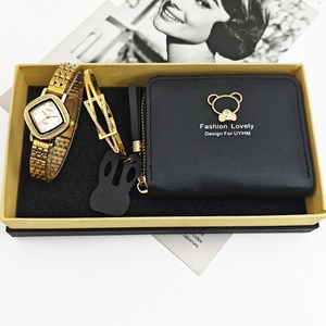 Set de Regalo de Relojes de Mujer en Tendencia 2026 con Brazalete de Aleación y Cartera de Cuero PU para Ella - Product Image 4