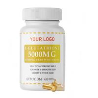 Capsules végétaliennes blanchissantes pour la peau, marque privée OEM, L-Glutathion, Vitamine, 60 unités, Complément alimentaire de qualité alimentaire