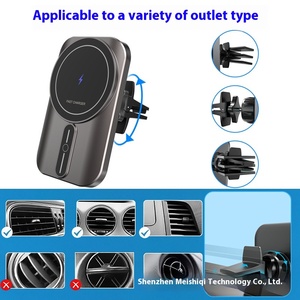 Vente en gros d'usine, chargeur de voiture sans fil magnétique Meskey CWD18 15W PD 3.0 avec port Type-C pour smartphone, usage professionnel - Product Image 5
