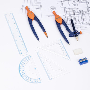 Juego de <span class=keywords><strong>Compás</strong></span> de Matemáticas <span class=keywords><strong>Profesional</strong></span> de Plástico de 9 Piezas a <span class=keywords><strong>Precio</strong></span> Económico para Dibujar Círculos - Product Image 3