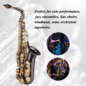Saxophone alto en Mi bémol, saxophone en la nickelé avec gravure, clés en nacre, instrument à vent en bois avec étui de transport - Product Image 4