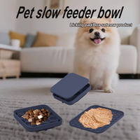 Gamelle anti-glouton 2-en-1 personnalisée en silicone pour chien avec tapis à lécher, gamelle personnalisée pour animaux de compagnie avec logo, vente en gros