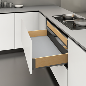 Meuble de rangement multifonctionnel mural <span class=keywords><strong>en</strong></span> alliage d'aluminium, grain noyer, moderne, écologique, durable et robuste pour vaisselle et bols de cuisine - Product Image 1
