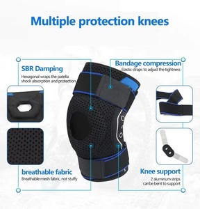 Genouillères de Protection Sportive avec Absorption des Chocs, Attelle Cheville <span class=keywords><strong>Pied</strong></span> Orthopédique, Compression Genouillère de Soutien - Product Image 4