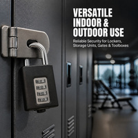 Cadenas à combinaison à quatre chiffres portable antivol avec mot de passe pour casier scolaire, armoire de gym, valise et sac de voyage
