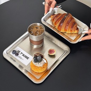 Vassoio Rettangolare in Acciaio Inossidabile per Caffè e Dessert, Piatto Ondulato per Caffè Pour-Over, Torte e Esposizione Pasticceria per Tè Pomeridiano - Product Image 4