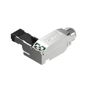 Conector wireable ethernet rj45 90 graus, concha de metal completo