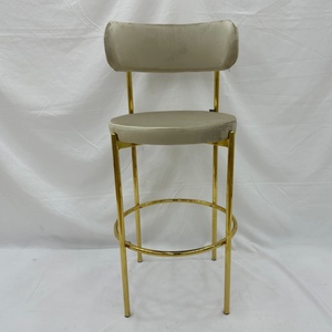 2025 nóng bán tùy chỉnh nhà hàng thanh ghế kim loại sang trọng chân mềm đệm nhung thanh phân ghế cho nhà bếp thanh cao ghế - Product Image 3
