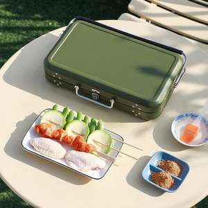 Al Aire Libre portátil plegable Mini pila <span class=keywords><strong>barbacoa</strong></span> parrilla hogar <span class=keywords><strong>barbacoa</strong></span> Parrilla portátil plegable maleta <span class=keywords><strong>barbacoa</strong></span> utensilios estufa - Product Image 4