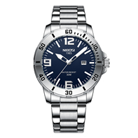 Montres à quartz NIBOSI 2589, design de luxe, mode, affaires, aiguilles lumineuses, étanches, montre pour homme, bracelet en acier inoxydable