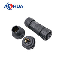 Borne à souder 3Pin connecteur de câble d'alimentation M12 fil à panneau type étanche mâle femelle connecteur secteur en plastique IP68