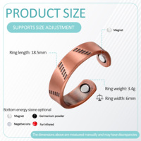 Vintagelook Ladies' Heart Rings 2 Aimant Bijoux magnétiques en cuivre pur qu'ils aimeront