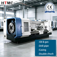 Tour à fileter horizontal CNC QK1335 à lit plat avec grand alésage de broche, mandrin à 4 mors, commande GSK, 380V