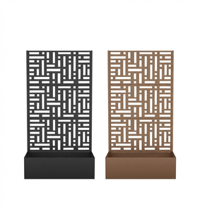 Jardinière en métal façonnée avec écran d'intimité découpé au laser, séparateur de jardin extérieur - Product Image 3