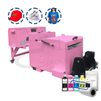 Imprimante DTF Haolic A3 rose en rouleau, automatique pour T-shirts et vêtements, avec secoueur de poudre A3+ et sécheur, tête d'impression Epson XP600 neuve, garantie 1 an