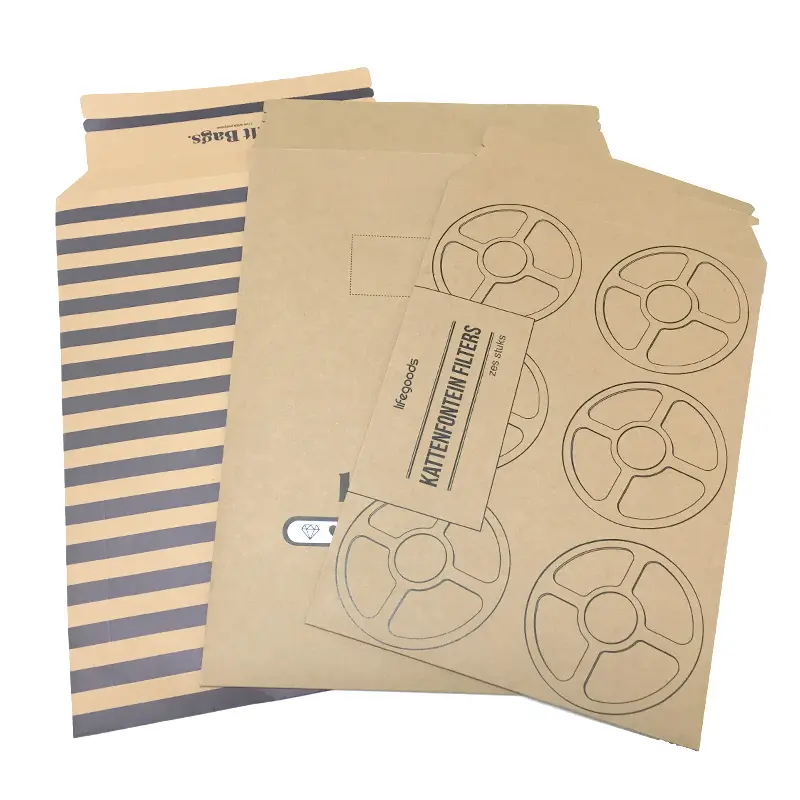 Cartone riciclato 350GSM Kraft buste piatte economiche buste postali stampate all'ingrosso buste di spedizione