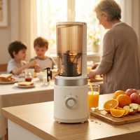 Tragbarer elektrischer Slow Juicer mit reinem Kupfermotor, geräuscharm, tropffreiem Ausguss und Rücklauffunktion für Weizengras, Früchte und den Hausgebrauch