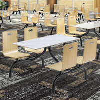 Moderne Restaurantmöbel Esstisch und 4 Stühle Set mit Marmorplatte Metallrahmen Wasserdicht & Langlebig