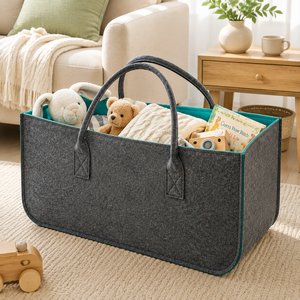 Grand panier de rangement pliable en feutre pour coffre de voiture, idéal pour les courses, avec poignées, bac de rangement utilitaire pour SUV et camion - Product Image 3