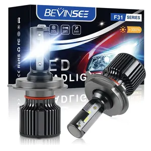 Bevinsee Kit Lampu Depan LED Tahan Air H4 9003 6500K untuk Audi A4 8D2 B5 1995-2000 V8 1988-1992 1993 1994 2 Buah