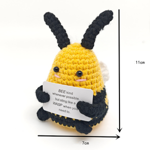 120 styles d'animaux : Abeille Positive, Superbe Pomme <span class=keywords><strong>de</strong></span> Terre, Poupée en Crochet Faite Main, Abeille Positive en Tricot pour le Soutien Émotionnel avec Ailes - Product Image 6