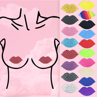 Pasties pour mamelons en satin scintillant de qualité supérieure, jetables, tendance, design pour les lèvres, couleurs assorties, pour boîte de nuit, bal de promo, événement formel